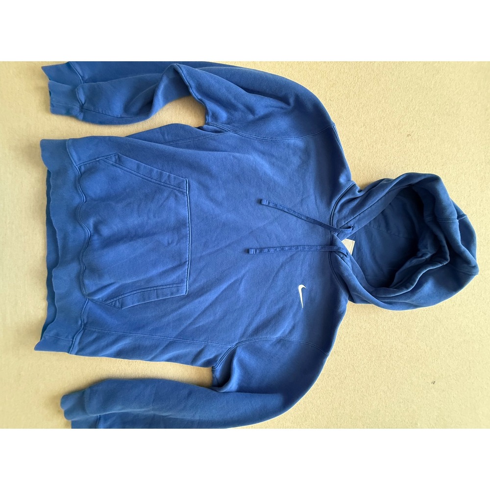 Nike Sportswear Mens Royal Blue Embroidered Swoosh Fleece Hoodie Size M